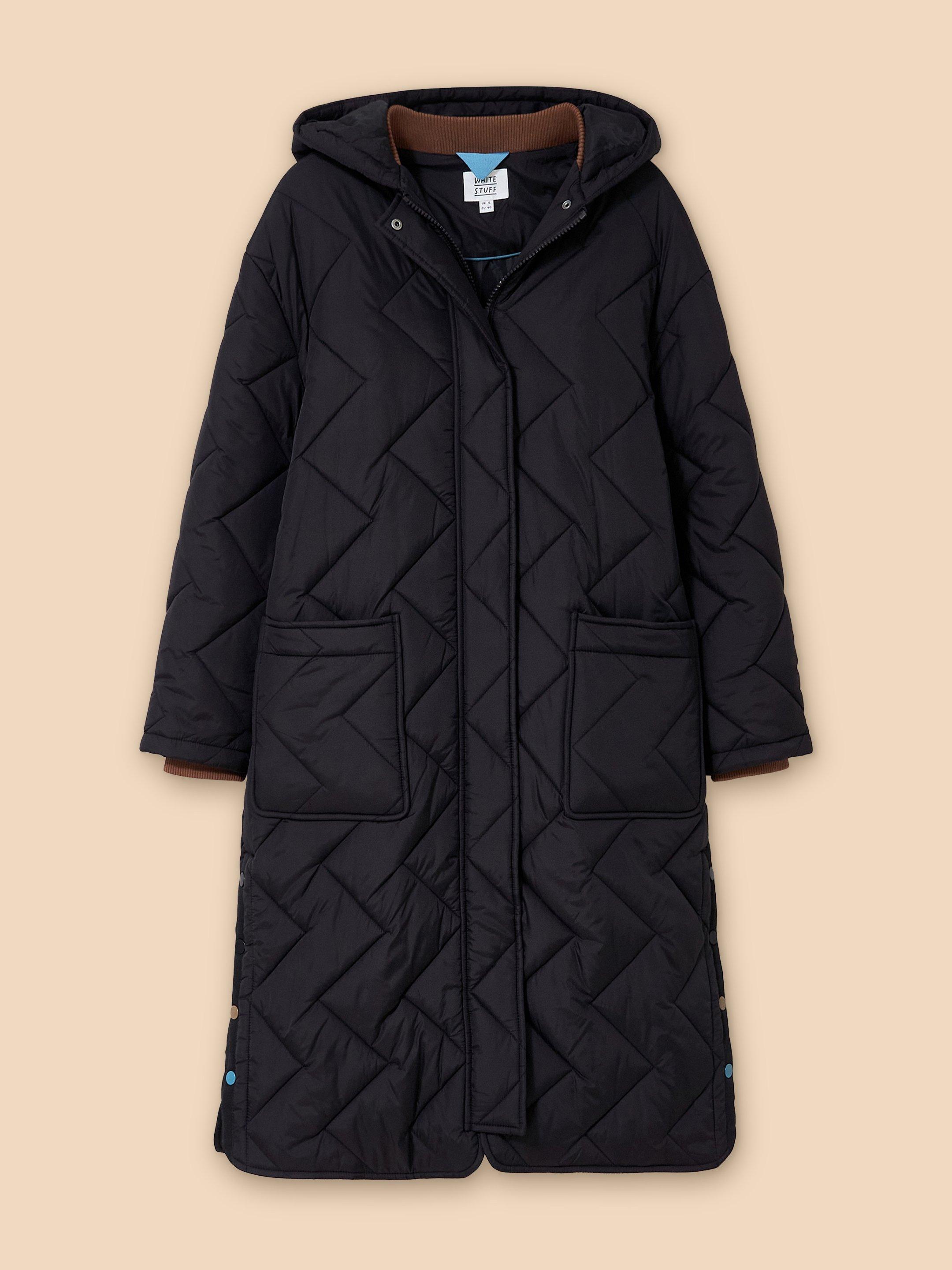 Sloane Padded Coat in PURE BLK - FLAT FRONT