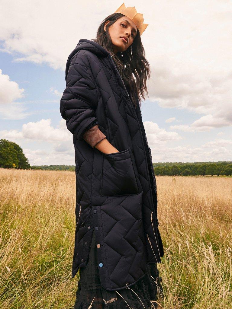 Sloane Padded Coat in PURE BLK - MIXED