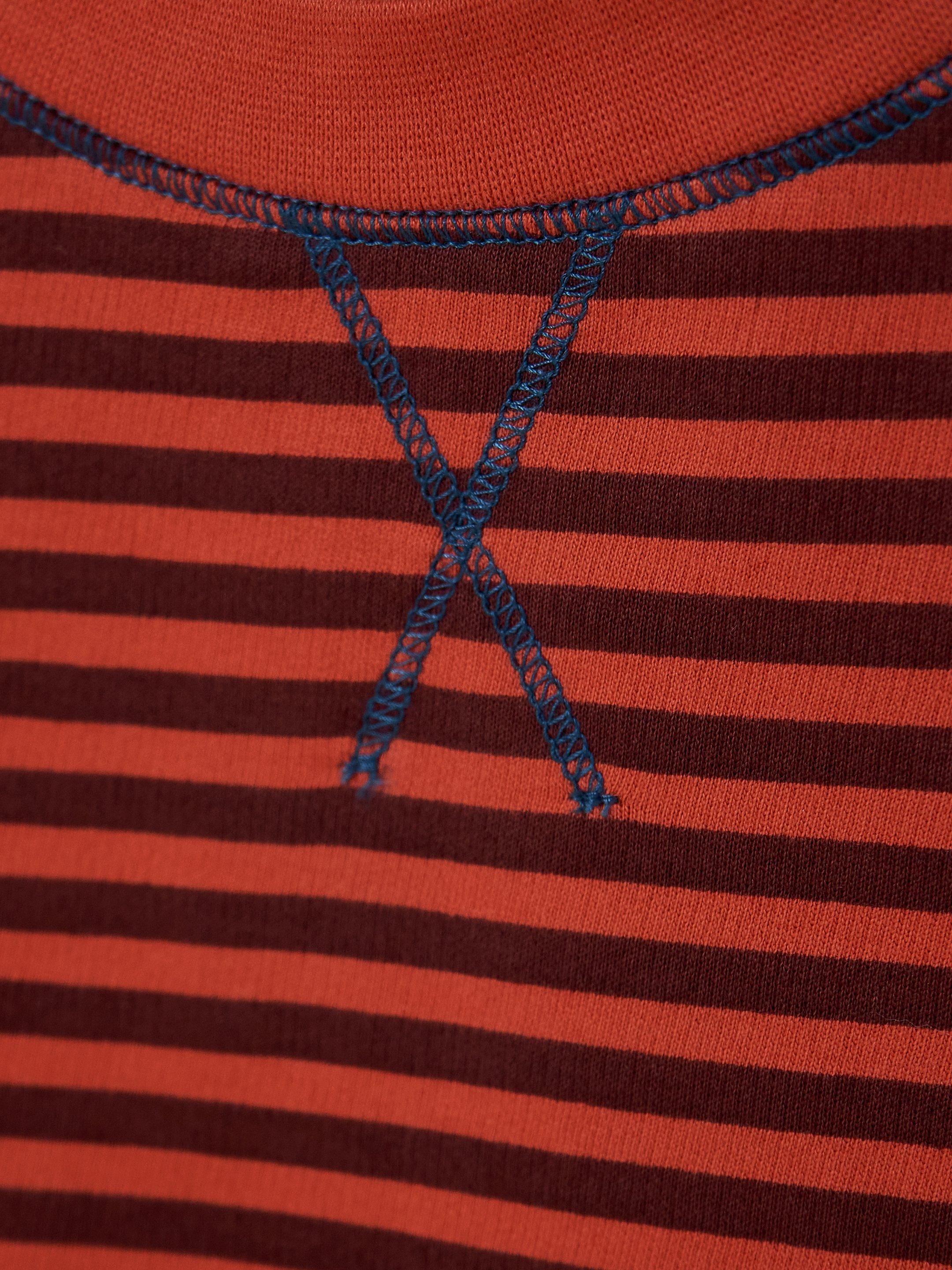 Betta Striped Sweat in RED MLT - FLAT DETAIL