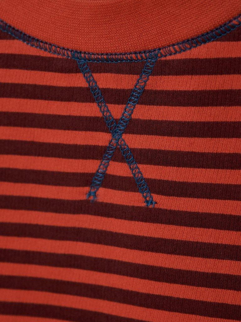 Betta Striped Sweat in RED MLT - FLAT DETAIL