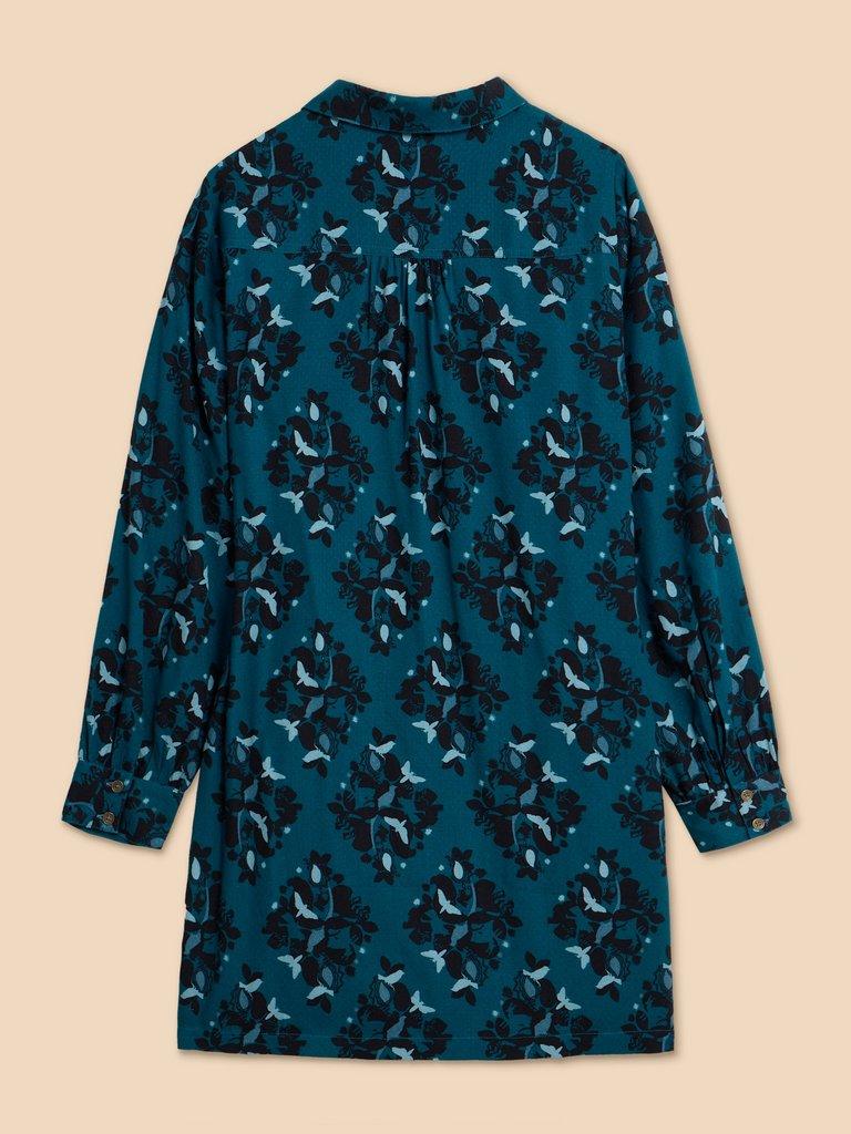 Farley Eco Vero Long Sleeve Tunic in TEAL PR - FLAT BACK