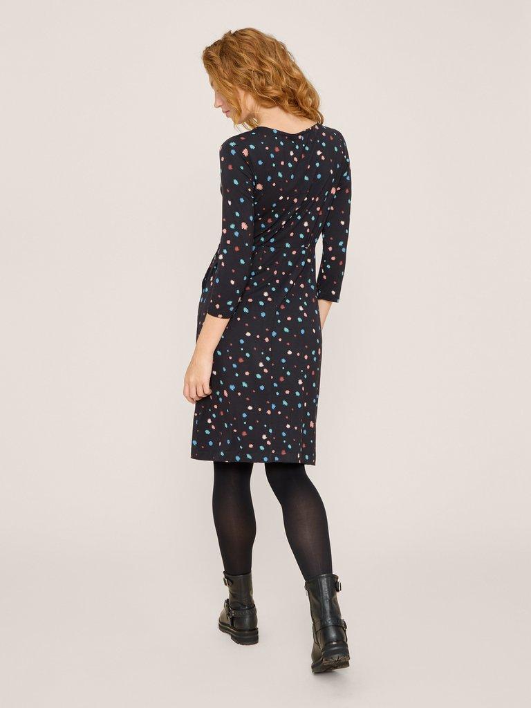 Tallie Midi Dress in BLK PR - MODEL BACK