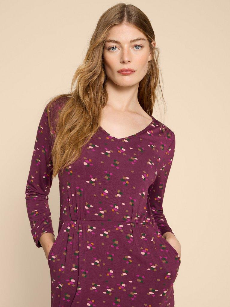 Tallie Midi Dress in PURPLE PR - MODEL FRONT