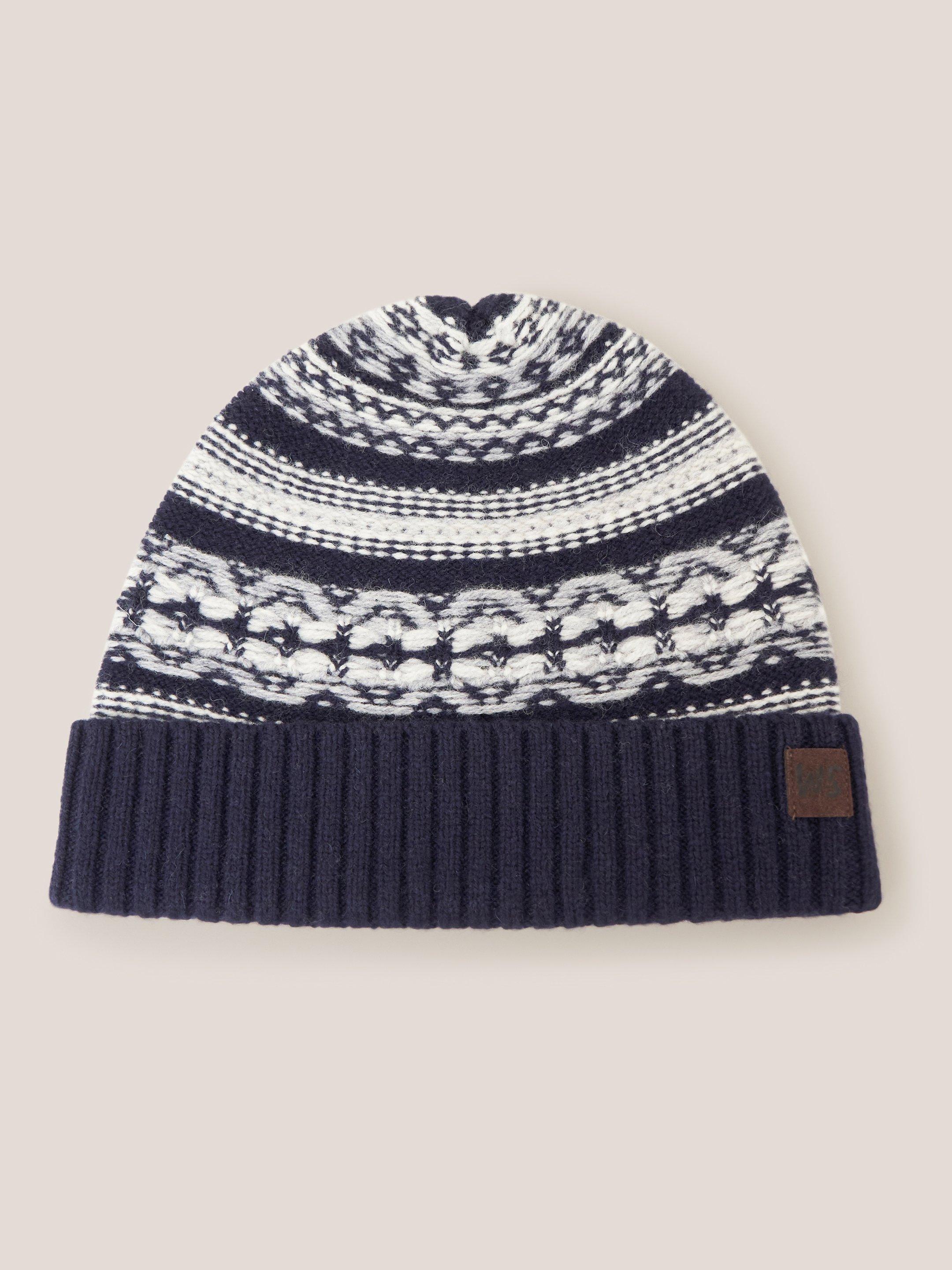 Lambswool Fairisle Beanie in DARK NAVY White Stuff