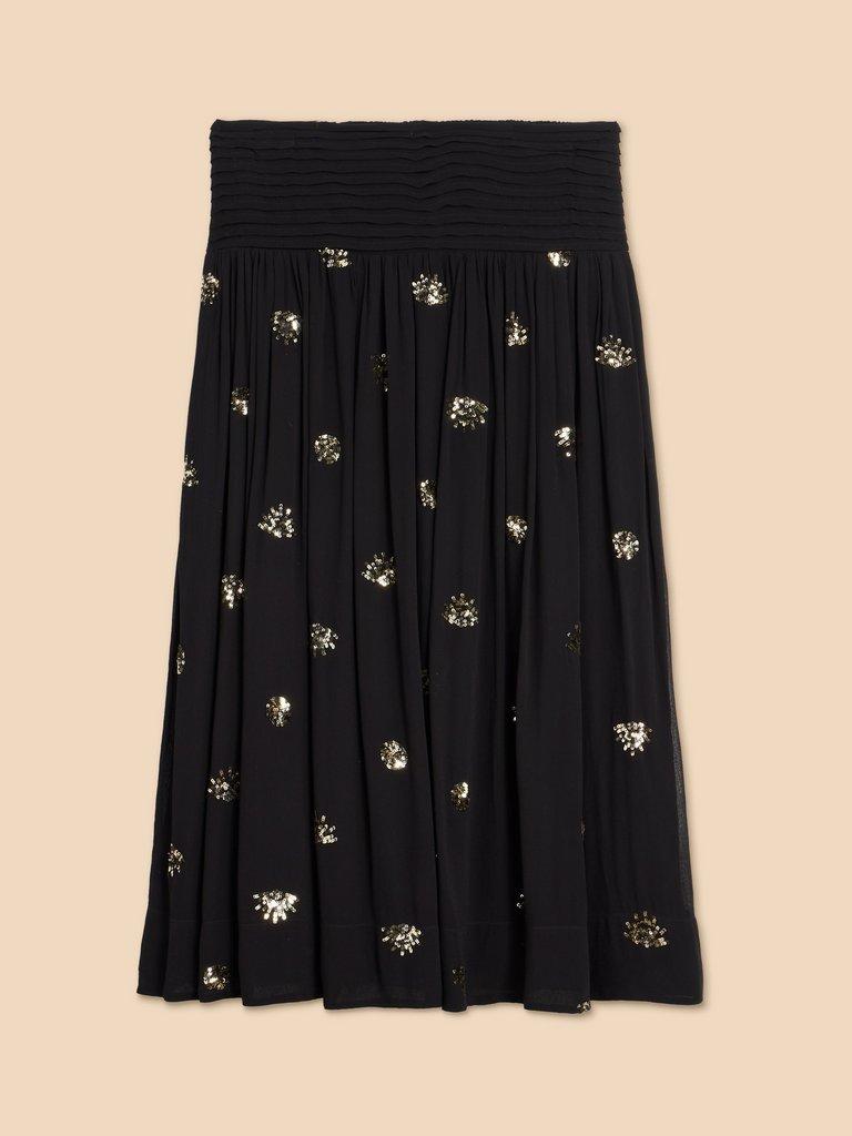 Astrid Sequin Skirt in BLK MLT - FLAT FRONT