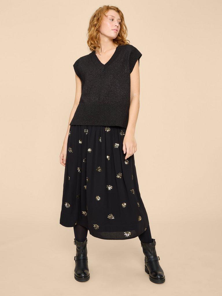 Astrid Sequin Skirt in BLK MLT - LIFESTYLE