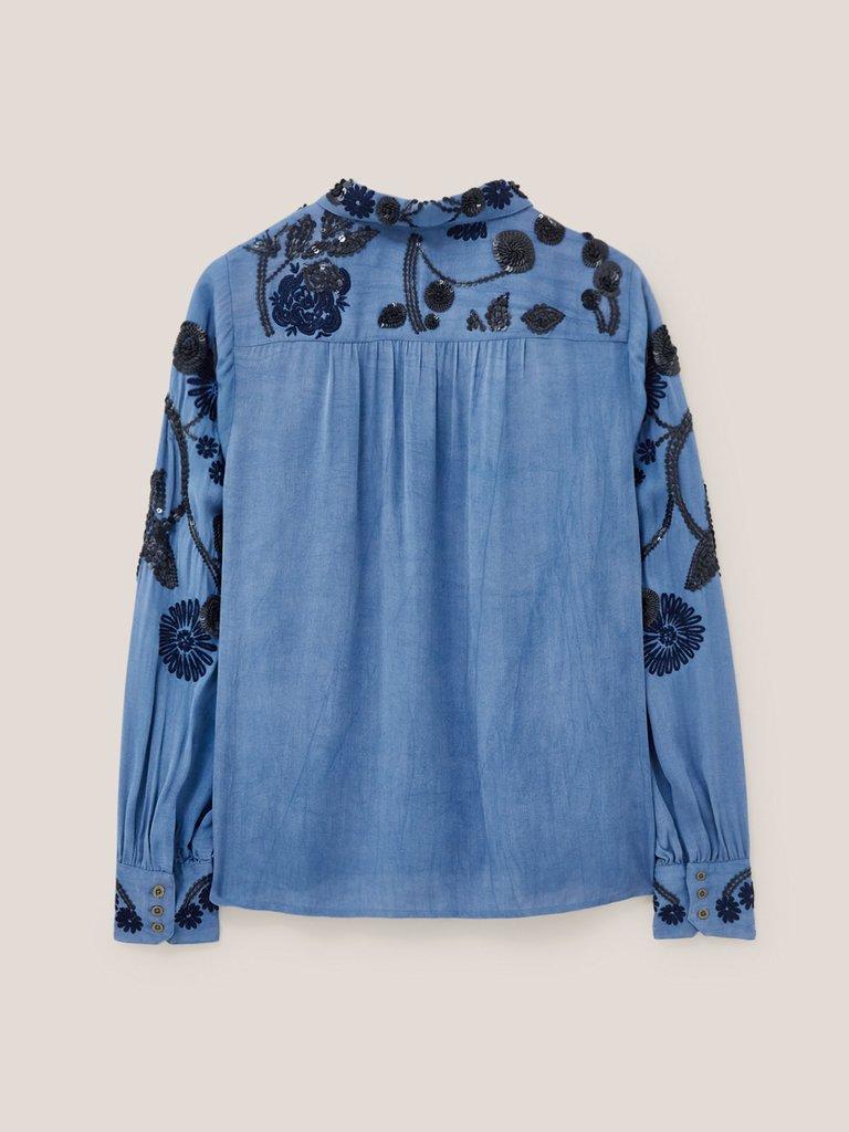 Arden Sequin Shirt in BLUE MLT - FLAT BACK