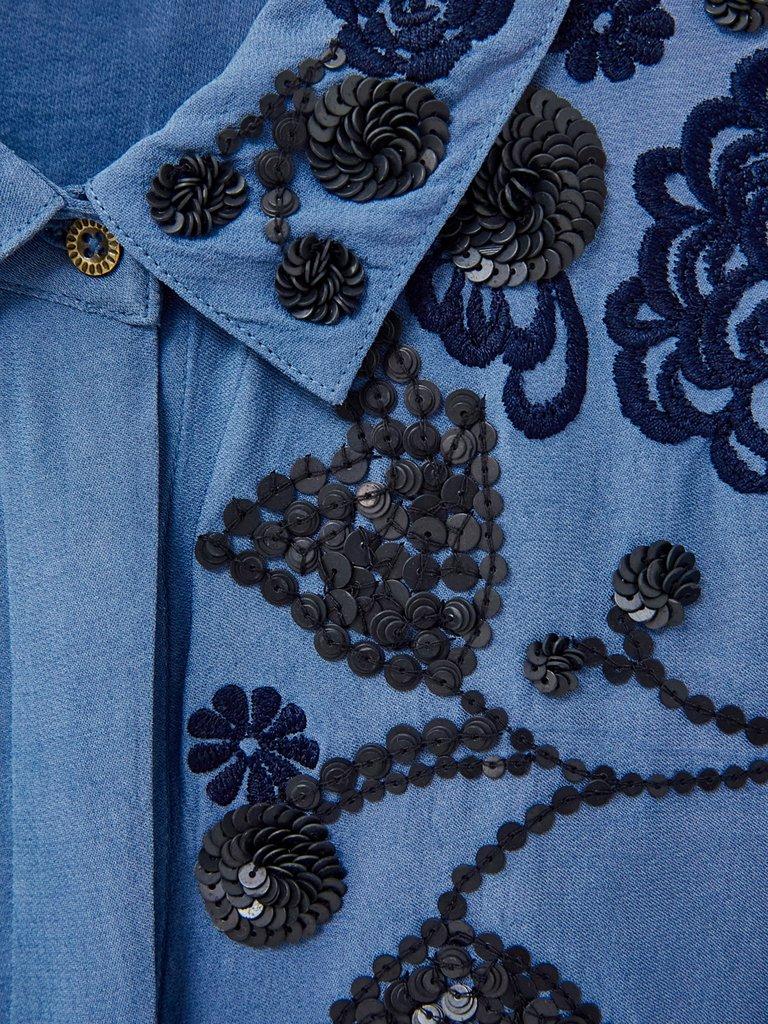 Arden Sequin Shirt in BLUE MLT - FLAT DETAIL