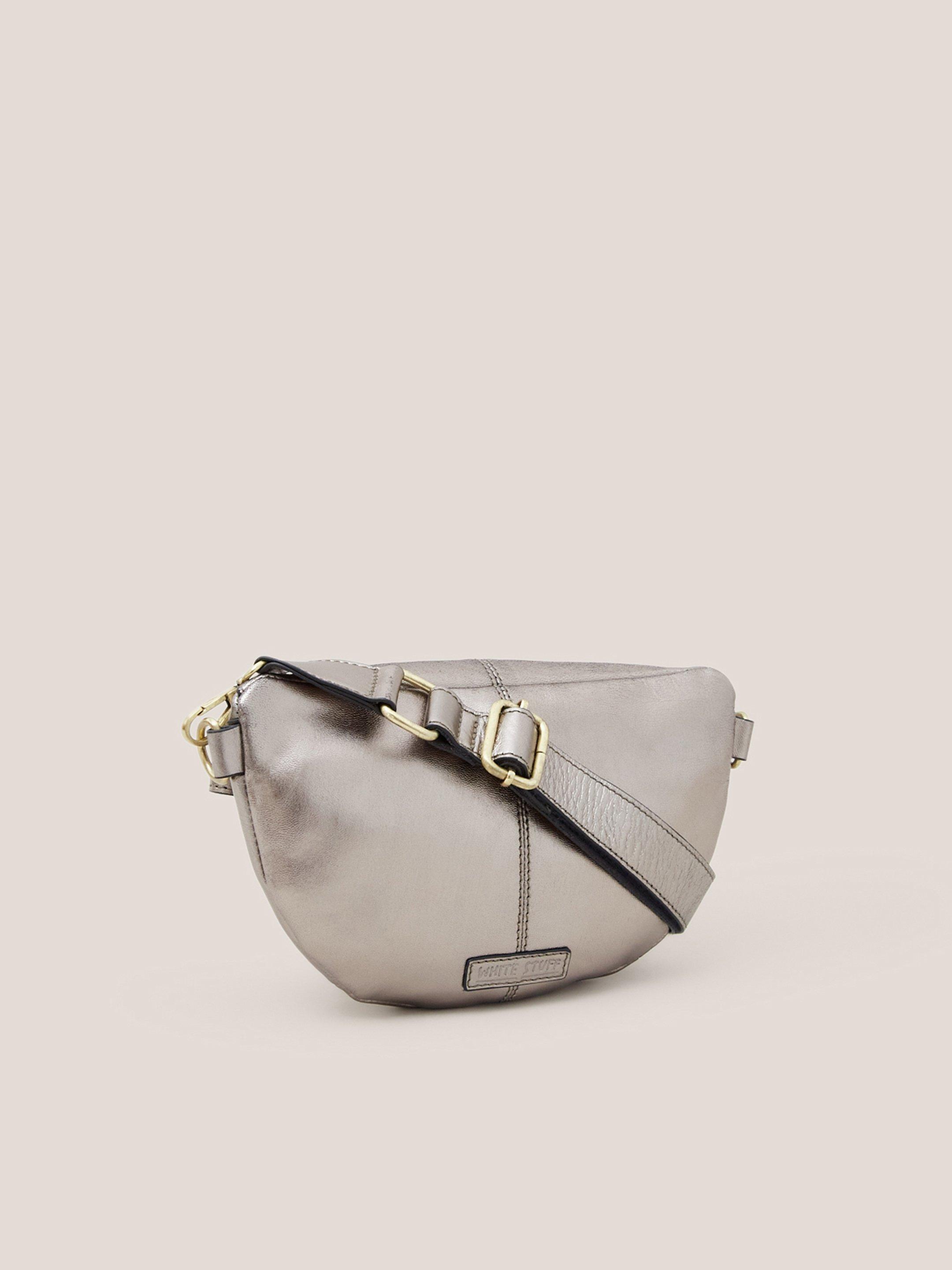 Sebby Mini Leather Sling Bag in GLD TN MET - FLAT BACK