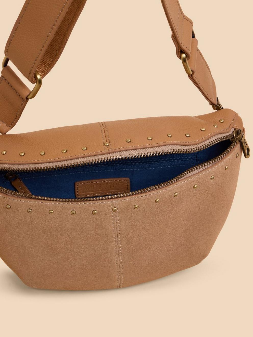 Sebby Mini Leather Sling Bag in LIGHT TAN - FLAT DETAIL