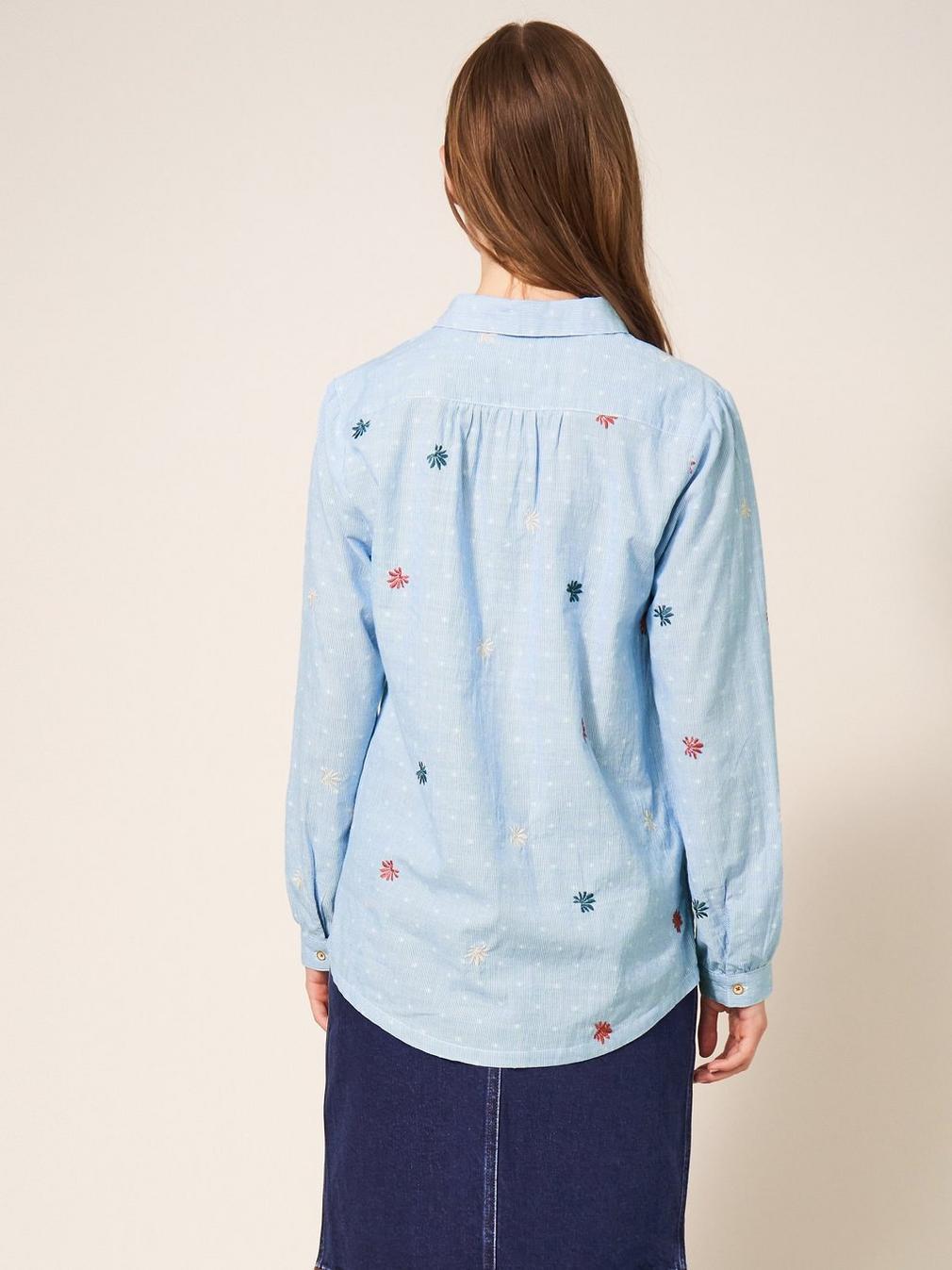 Sophie Shirt in BLUE MLT - MODEL BACK