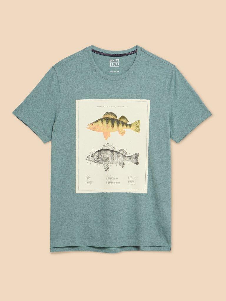 Fish Diagram Graphic Tee in BLUE PR - FLAT FRONT