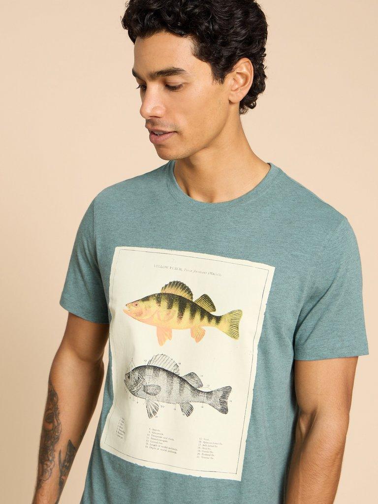 Fish Diagram Graphic Tee in BLUE PR - MODEL DETAIL