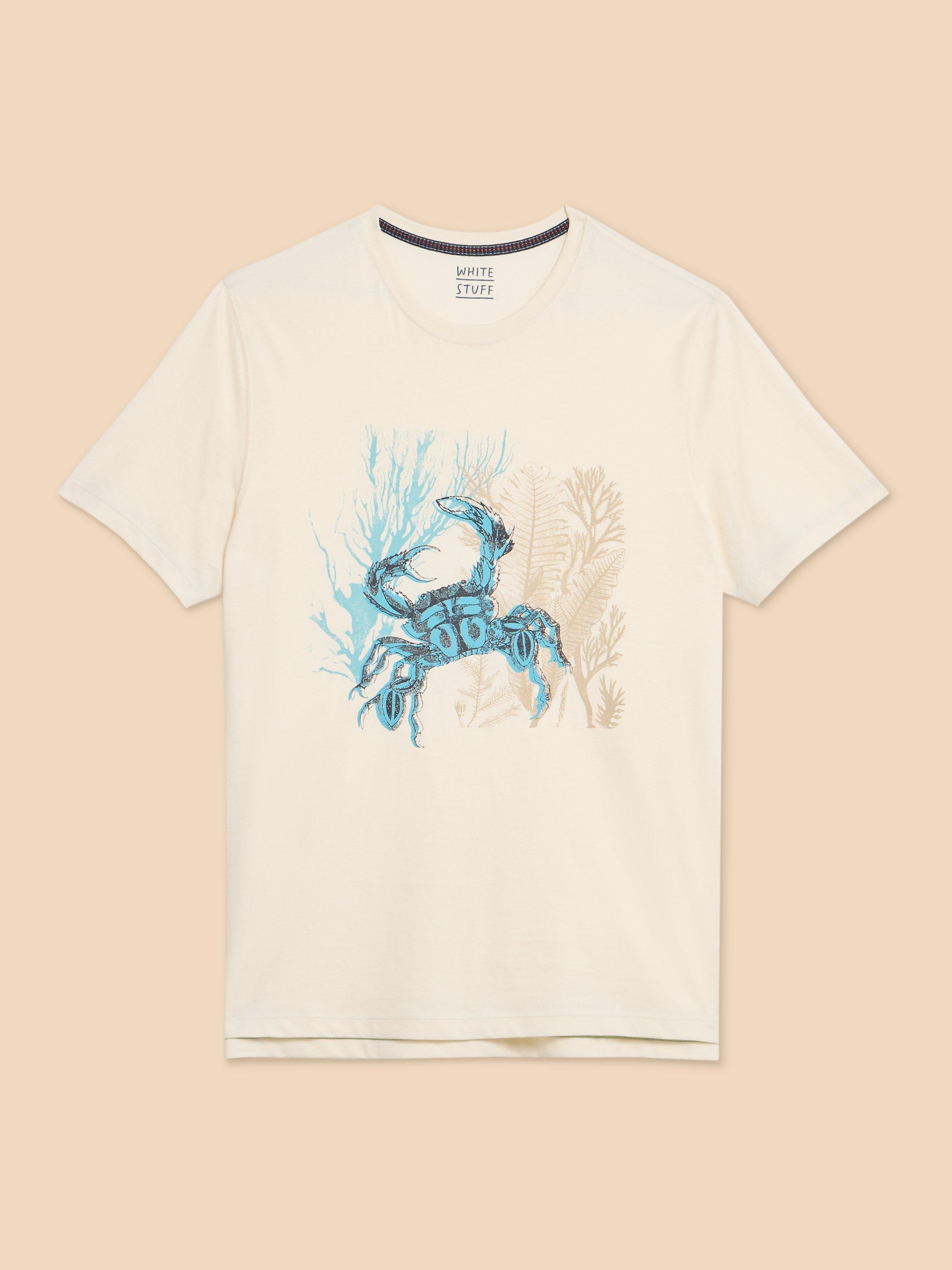 Crab Graphic Tee in WHITE PR - FLAT FRONT