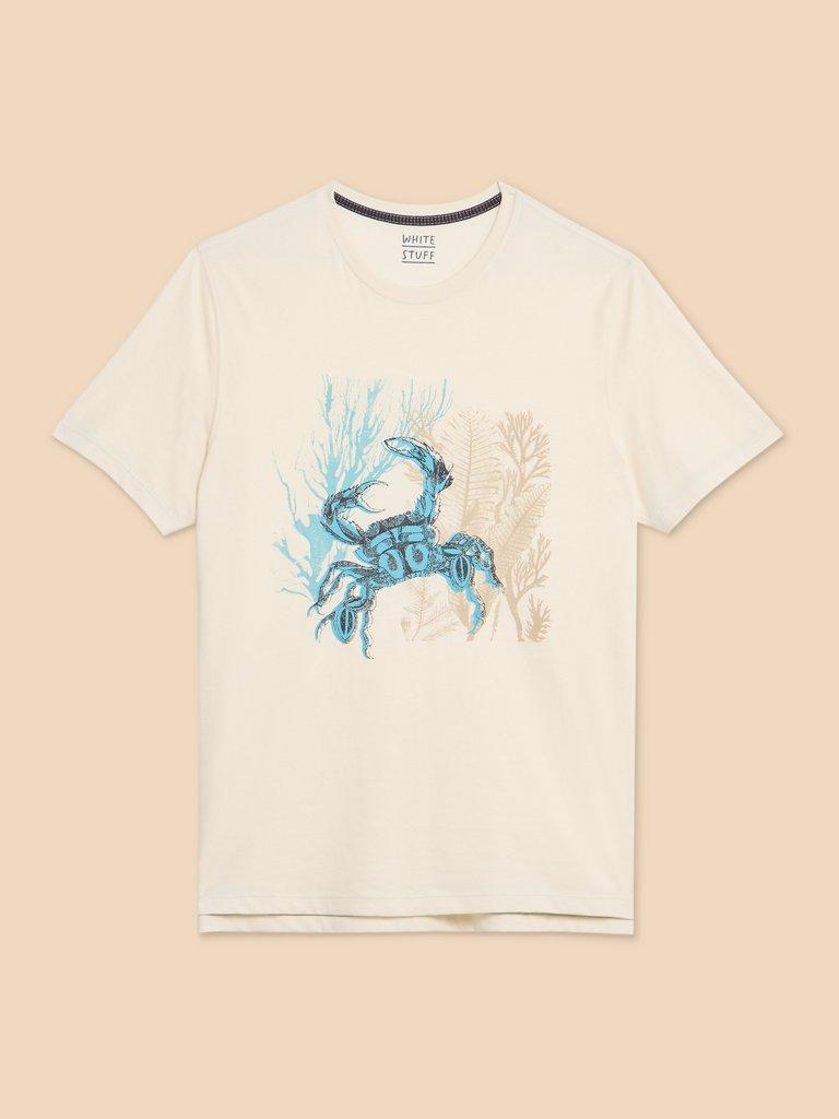 Crab Graphic Tee in WHITE PR - FLAT FRONT