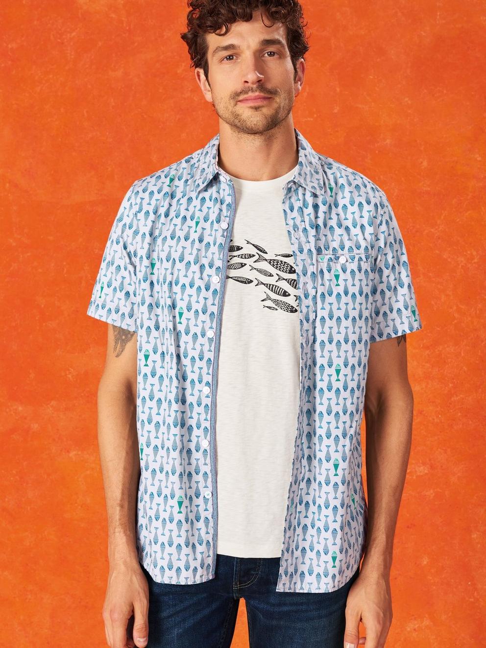 Shoal Fish Graphic Tee in WHITE PR - MIXED