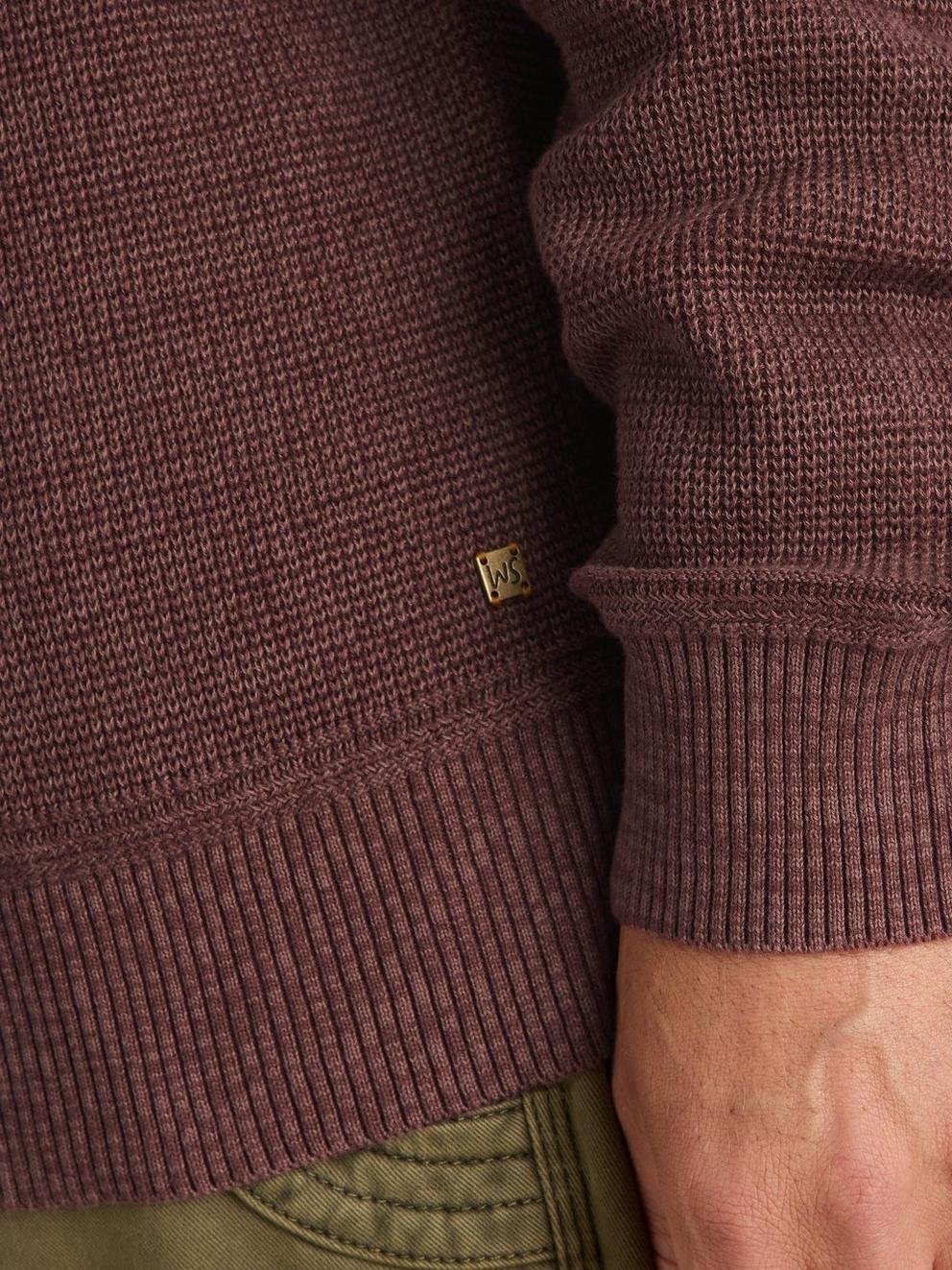 Attadale Crew Neck Jumper in DK PINK - MODEL DETAIL