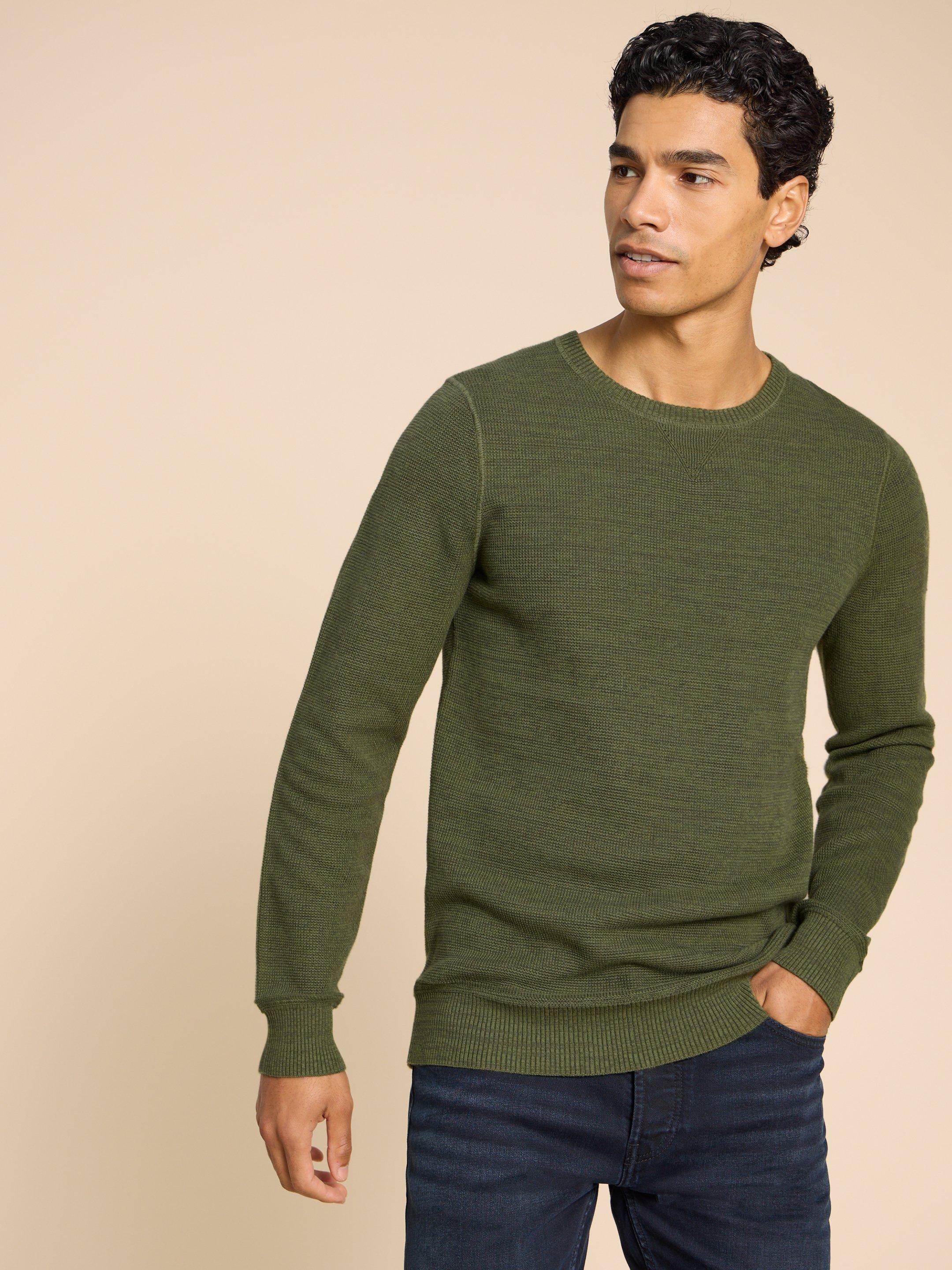 Khaki crew neck jumper online