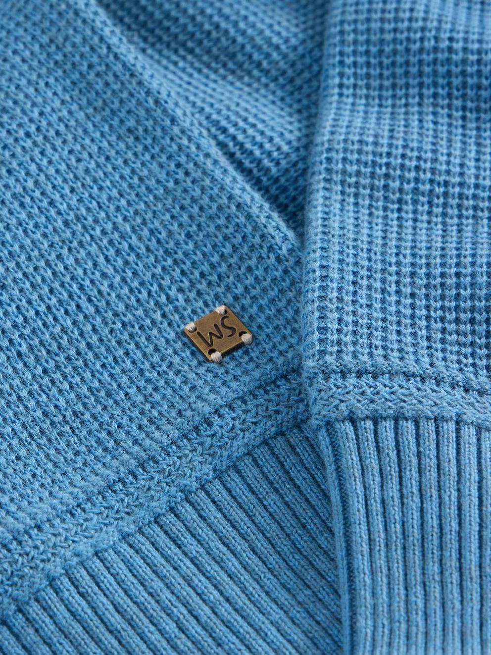 Attadale Crew Neck Jumper in LGT BLUE - FLAT DETAIL