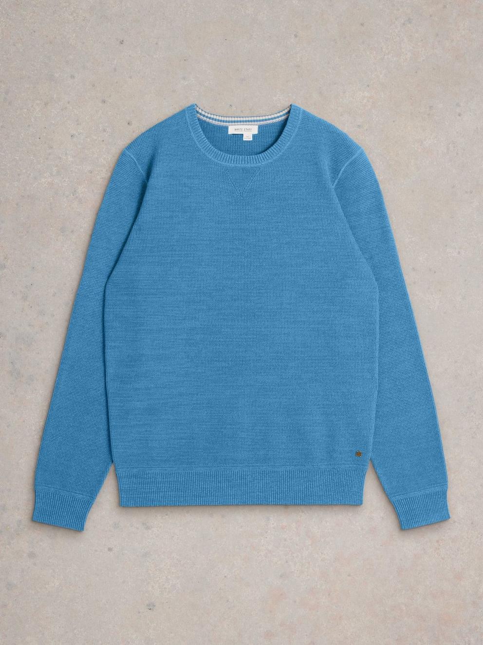 Attadale Crew Neck Jumper in LGT BLUE - FLAT FRONT