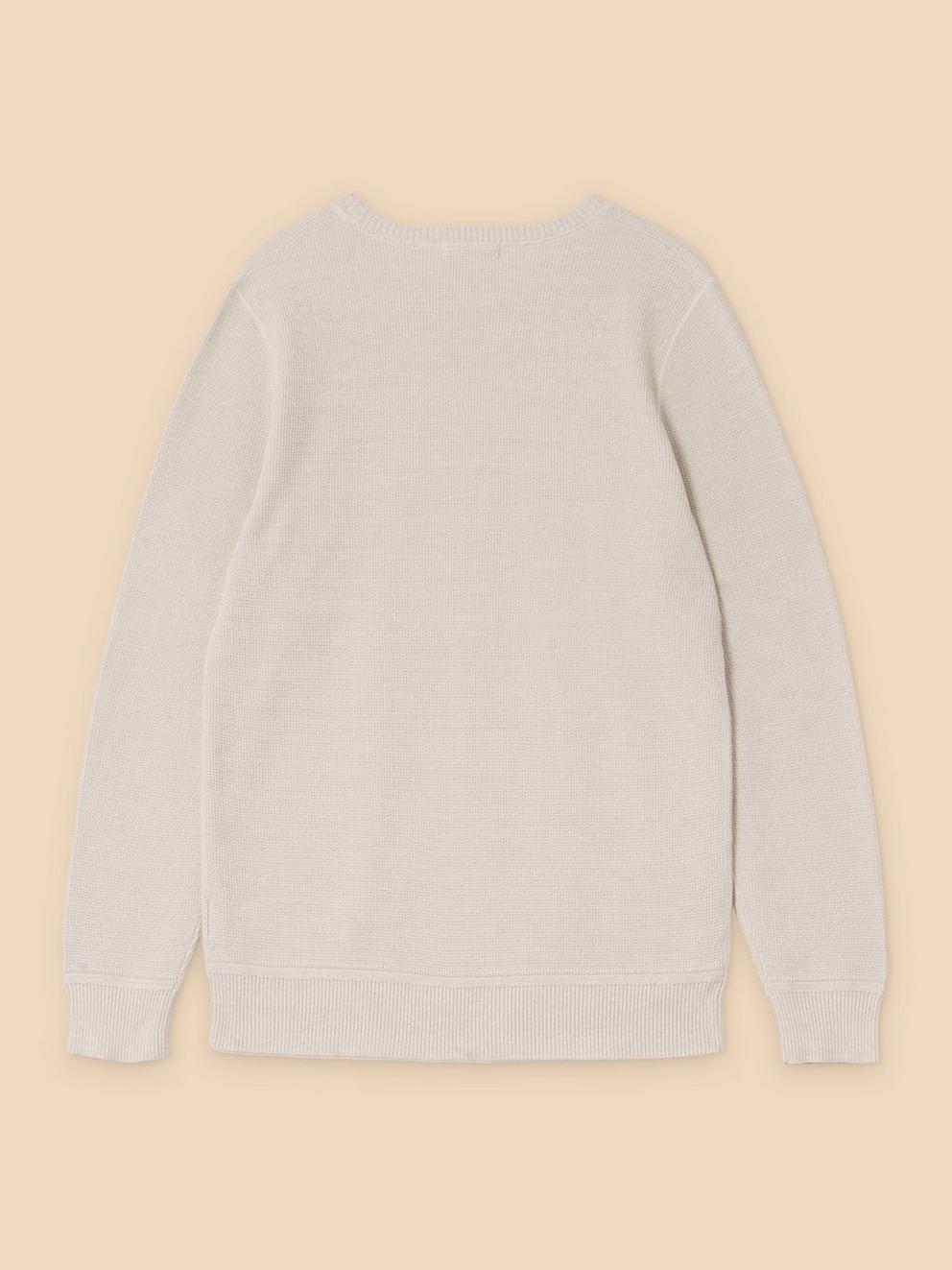 Attadale Crew Neck Jumper in LGT GREY - FLAT BACK