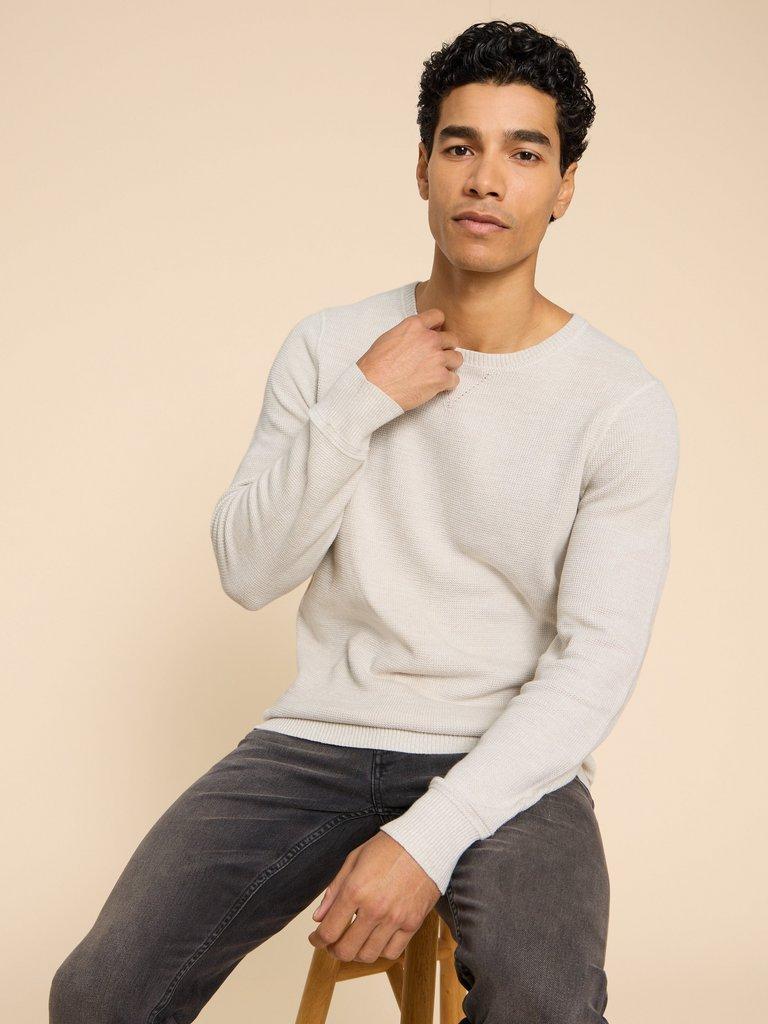 Attadale Crew Neck Jumper in LIGHT GREY | White Stuff