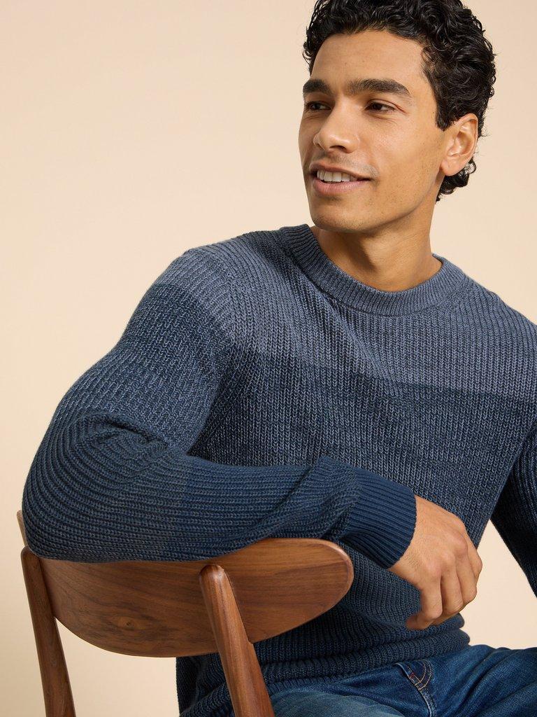 Twisted Colourblock Jumper in BLUE MLT - LIFESTYLE