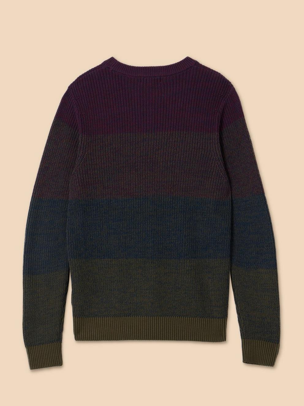 Twisted Colourblock Jumper in PLUM MLT - FLAT BACK