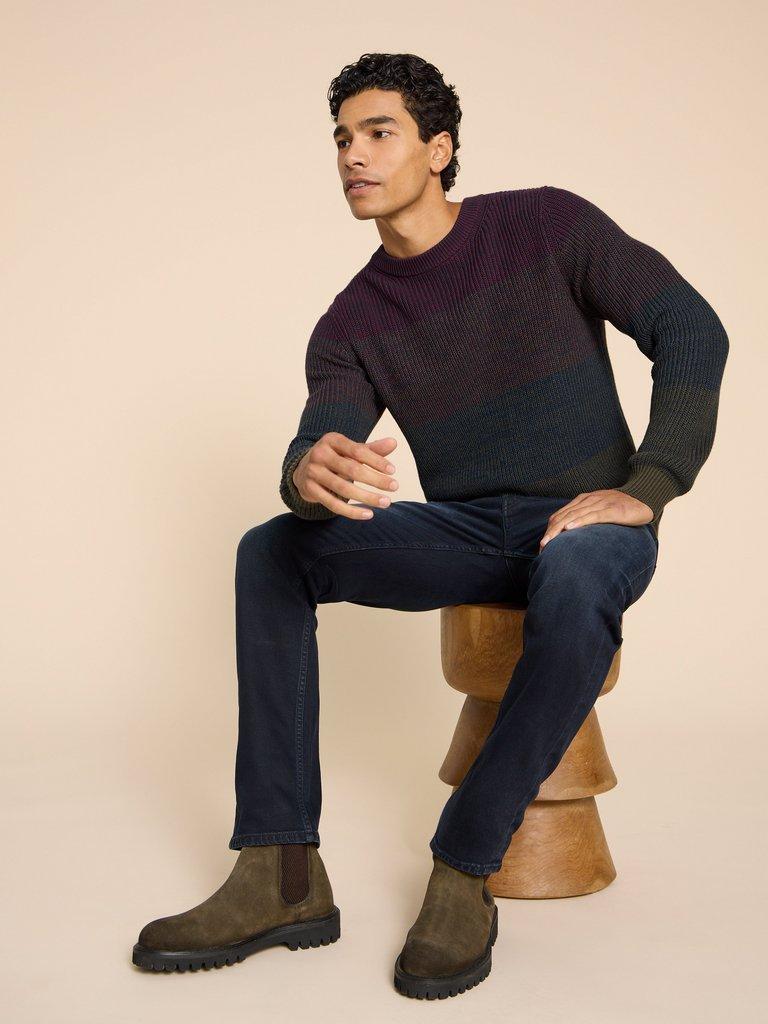 Twisted Colourblock Jumper in PLUM MLT - LIFESTYLE