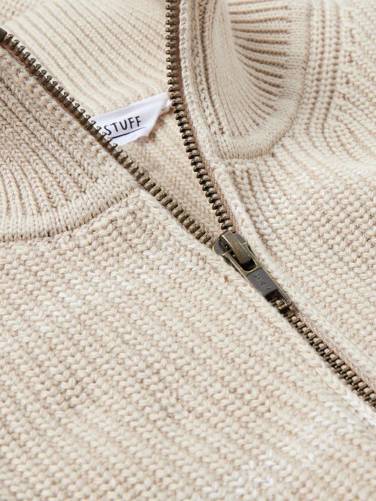 Breton Funnel Neck Jumper in LGT NAT - FLAT DETAIL