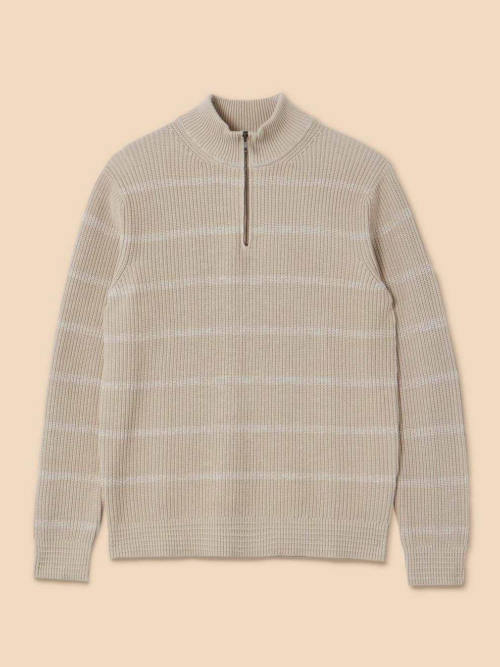 Breton Funnel Neck Jumper in LGT NAT - FLAT FRONT