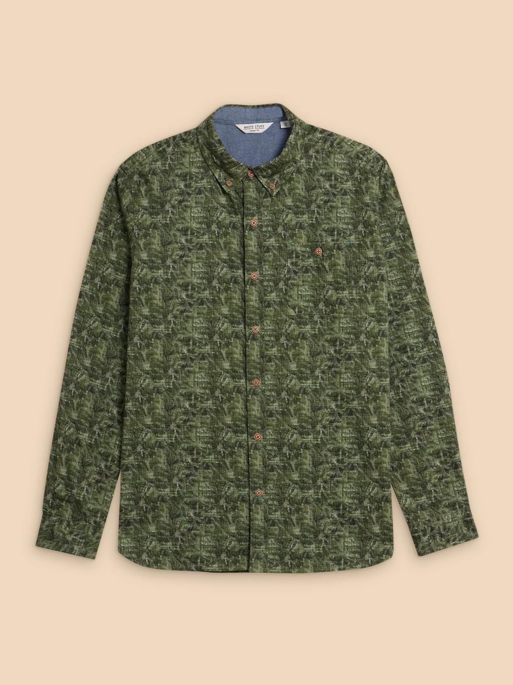 Seaweed Printed Shirt in GREEN PR - FLAT FRONT