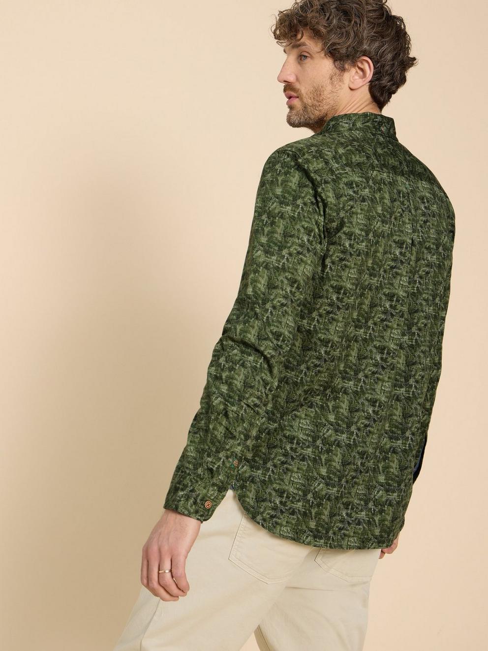 Seaweed Printed Shirt in GREEN PR - MODEL BACK