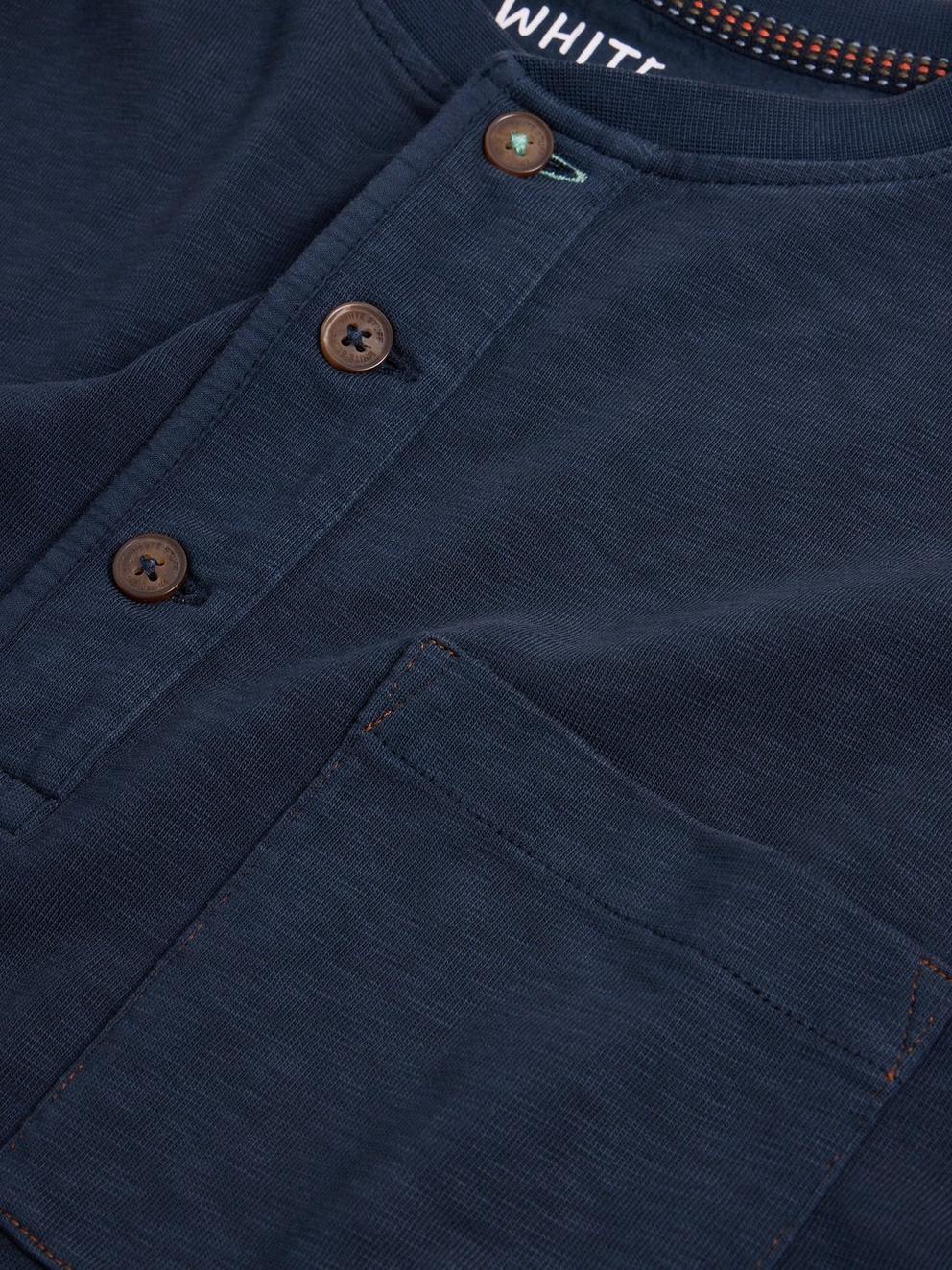 Newton LS Henley in DARK NAVY - FLAT DETAIL