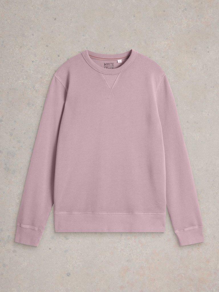 Crew Neck Sweat in MID PINK - FLAT FRONT