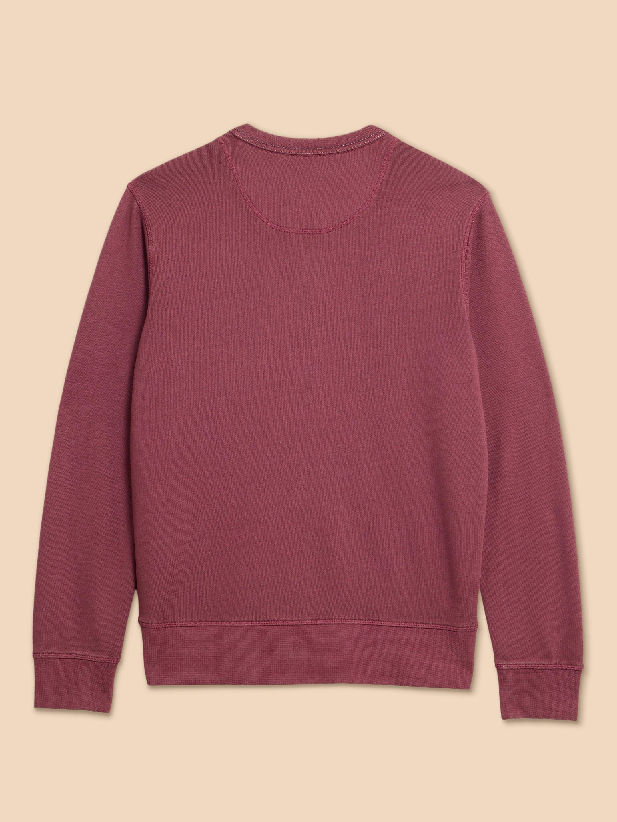 Crew Neck Sweat in MID PLUM - FLAT BACK