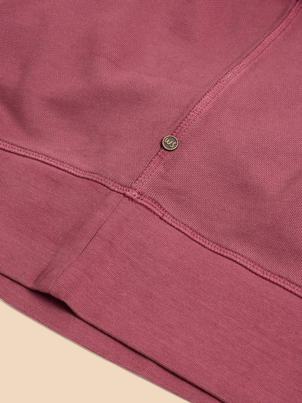 Crew Neck Sweat in MID PLUM - FLAT DETAIL