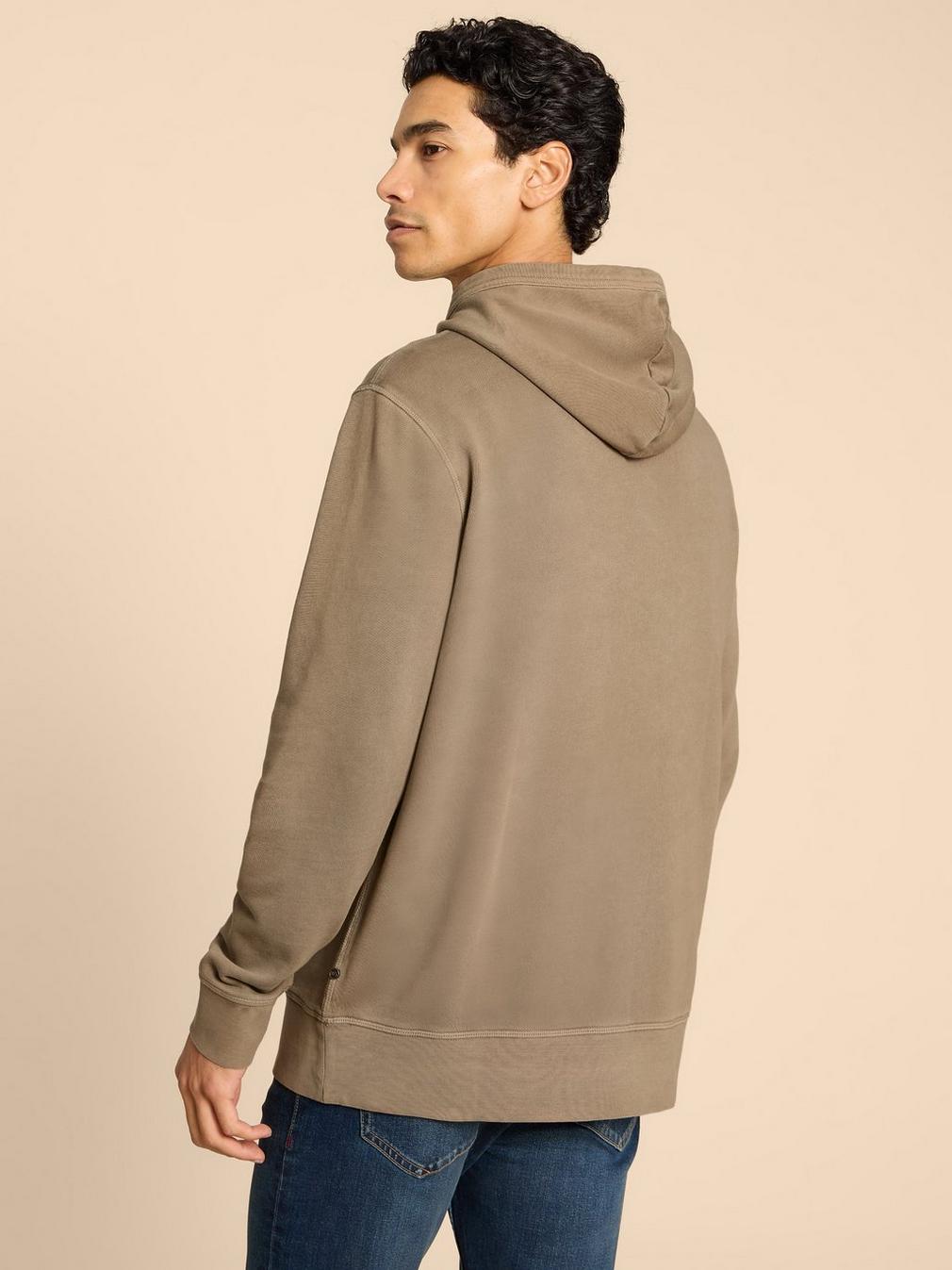 Overhead Hoodie in KHAKI GRN - MODEL BACK