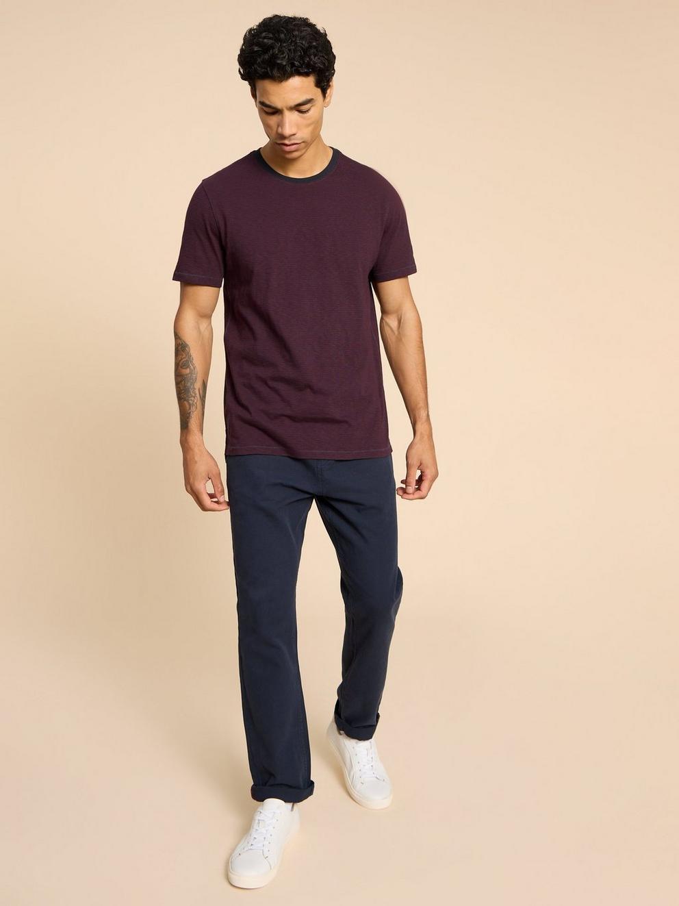 Abersoch SS Stripe Tee in PLUM MLT - LIFESTYLE