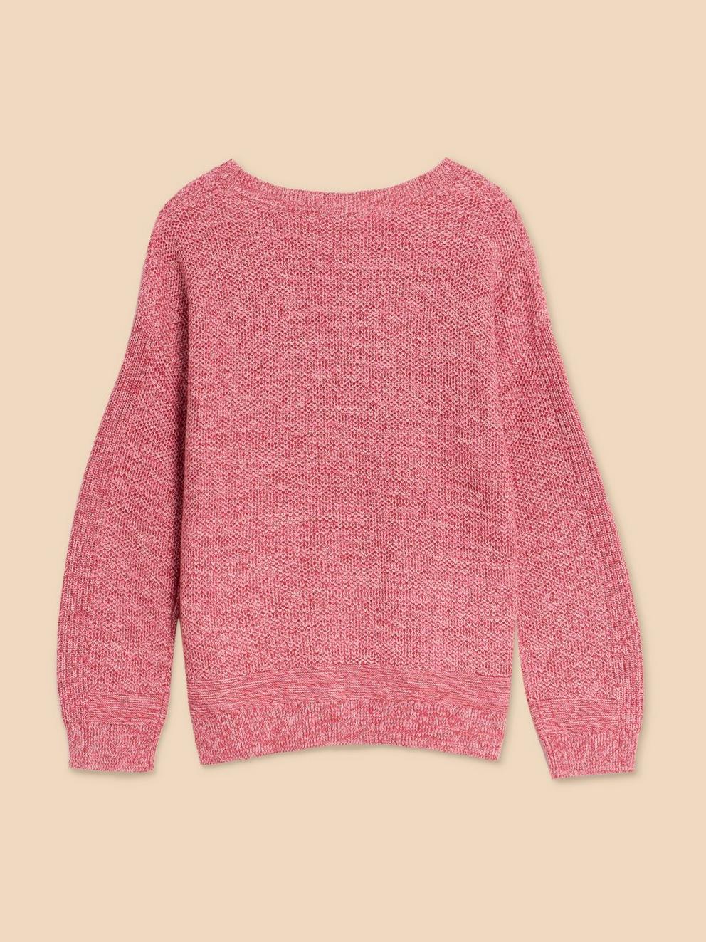 NORTHBANK LONG SLEEVE JUMPER in PINK MLT - FLAT BACK