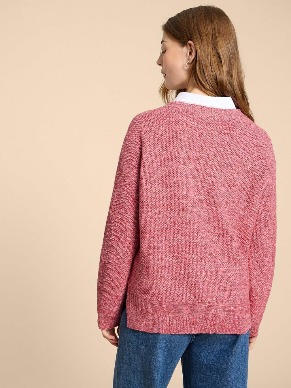 NORTHBANK JUMPER in PINK MLT - MODEL BACK