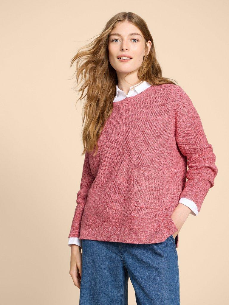 NORTHBANK JUMPER in PINK MLT - MODEL FRONT