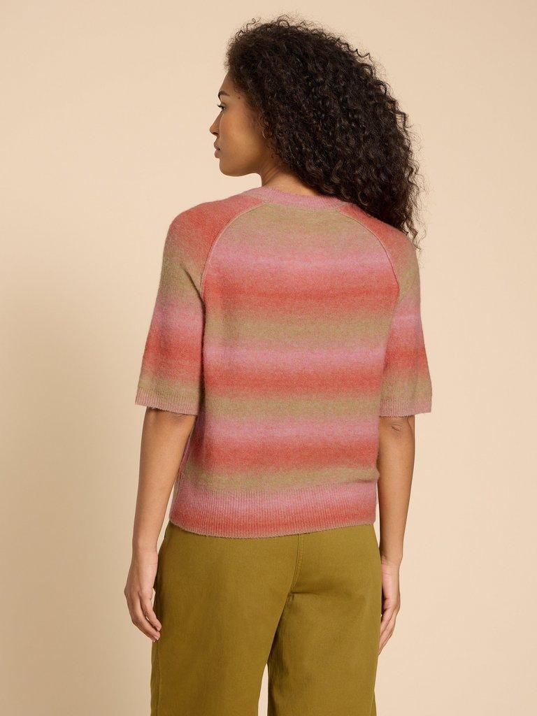 STELLA SPACEDYE KNITTED TEE in PINK MULTI