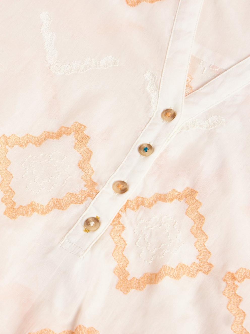 Eden Henley Cover Up in IVORY MLT - FLAT DETAIL