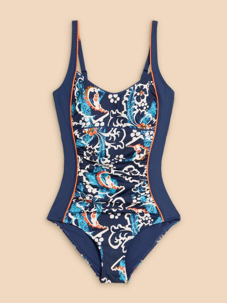 Splash Printed Swimsuit in NAVY MULTI - FLAT FRONT
