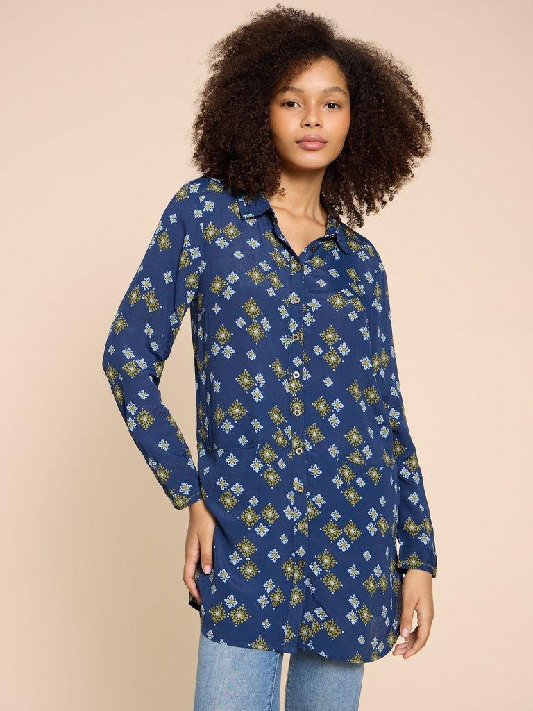 Danika Printed Tunic in NAVY MULTI