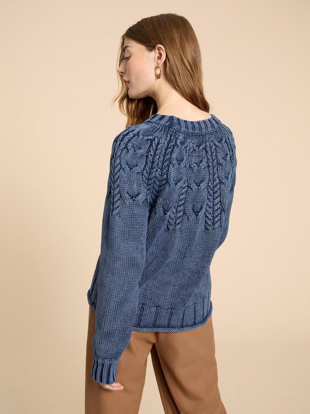 MIA CABLE JUMPER  in INDIGO BLE - MODEL BACK