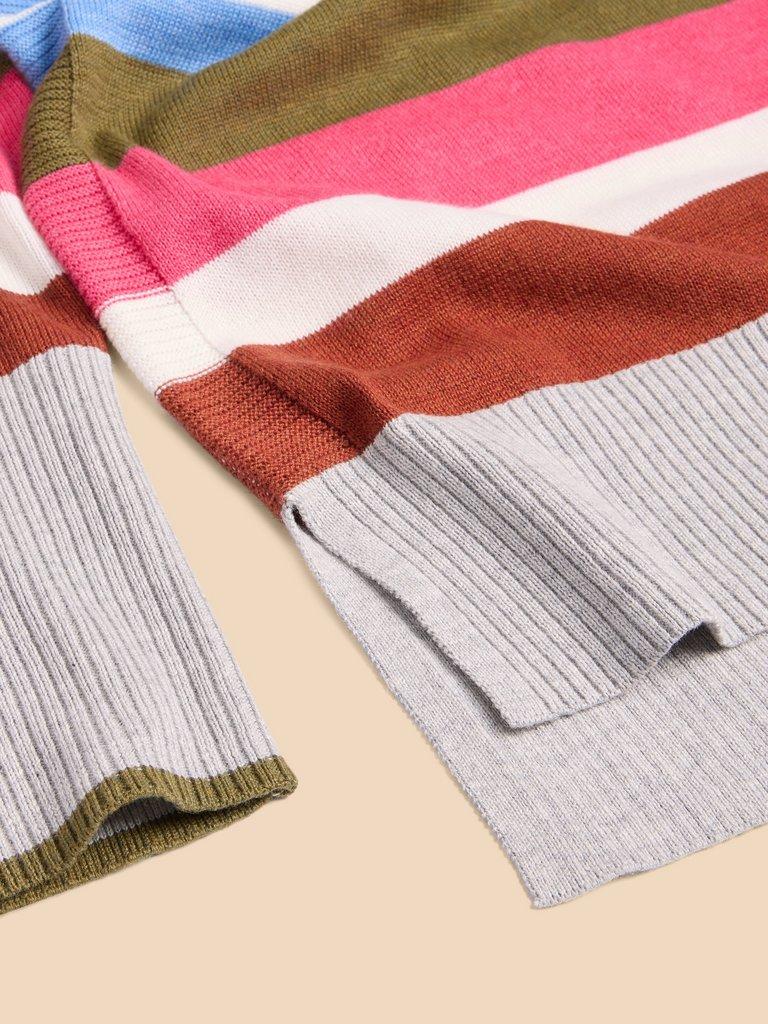 OLIVE STRIPE KNITTED JUMPER in GREY MLT - FLAT DETAIL