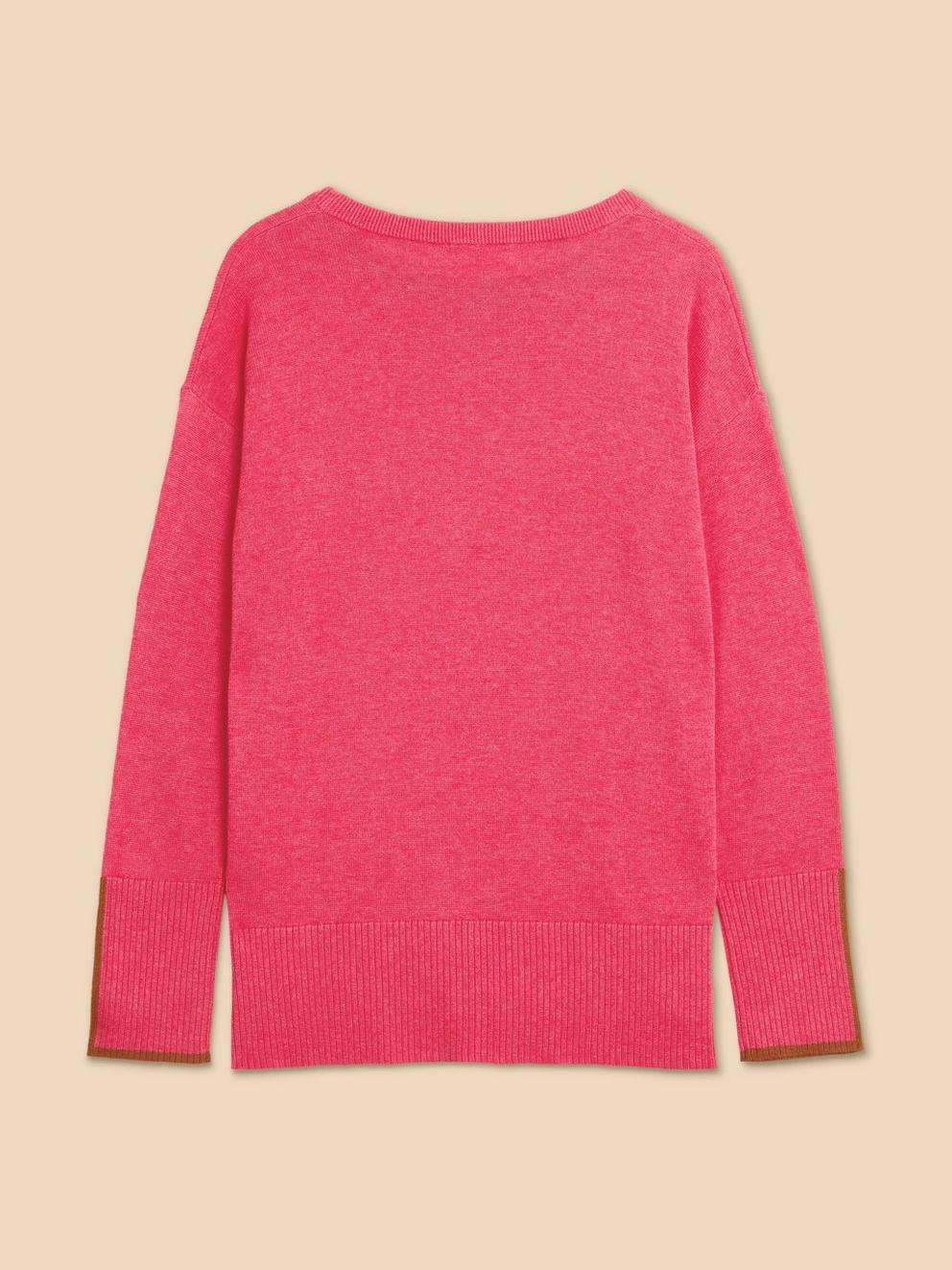 OLIVE CREW JUMPER in BRT PINK - FLAT BACK