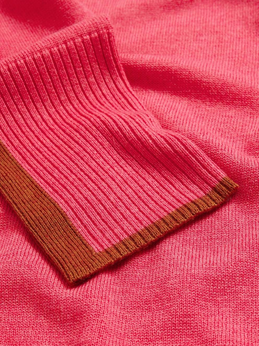 OLIVE CREW JUMPER in BRT PINK - FLAT DETAIL